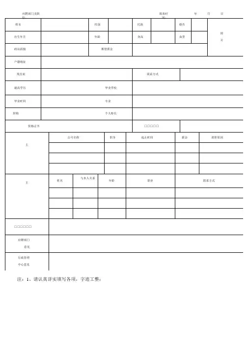 人事表格大全(完整版)