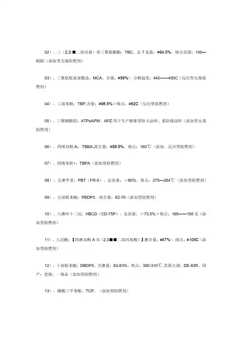 塑料助剂的特征及条件