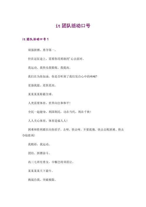 it团队活动口号