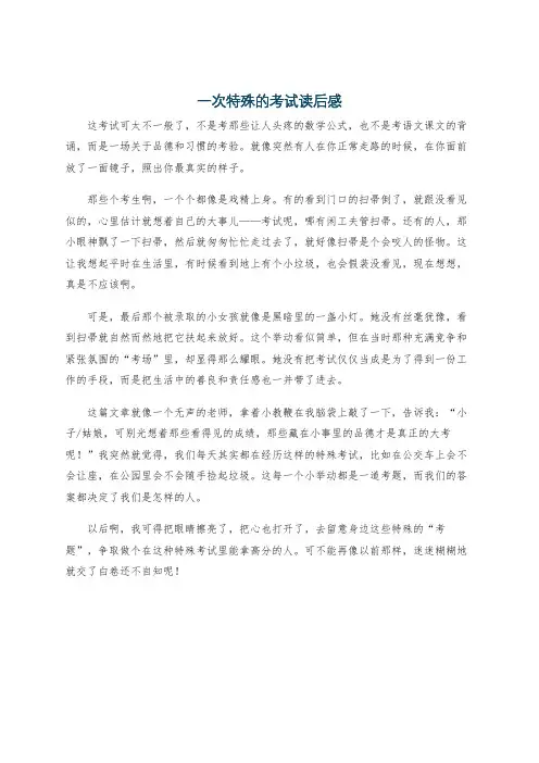 一次特殊的考试读后感