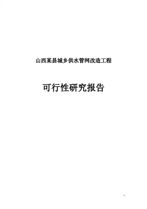山西某县城乡供水管网改造工程可行性研究报告_