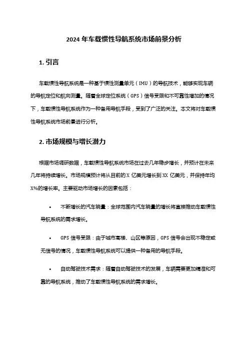 2024年车载惯性导航系统市场前景分析