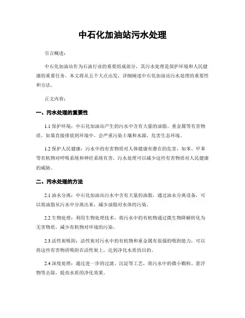 中石化加油站污水处理