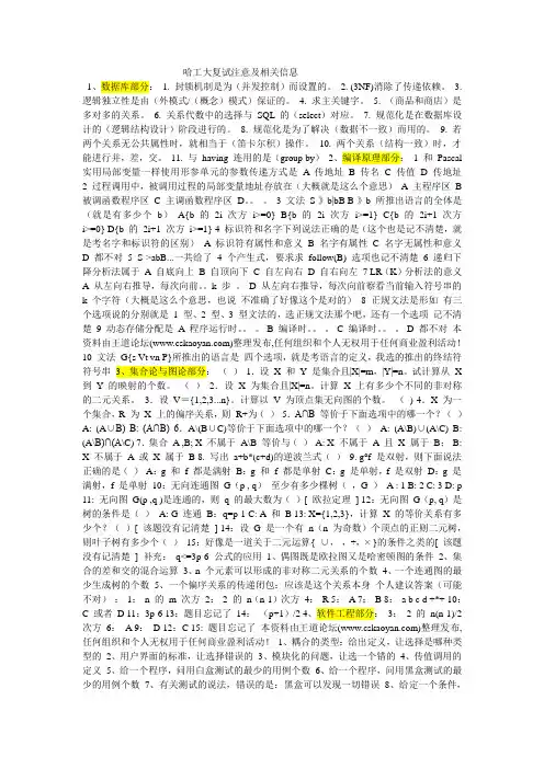 哈工大计算机考研复试相关