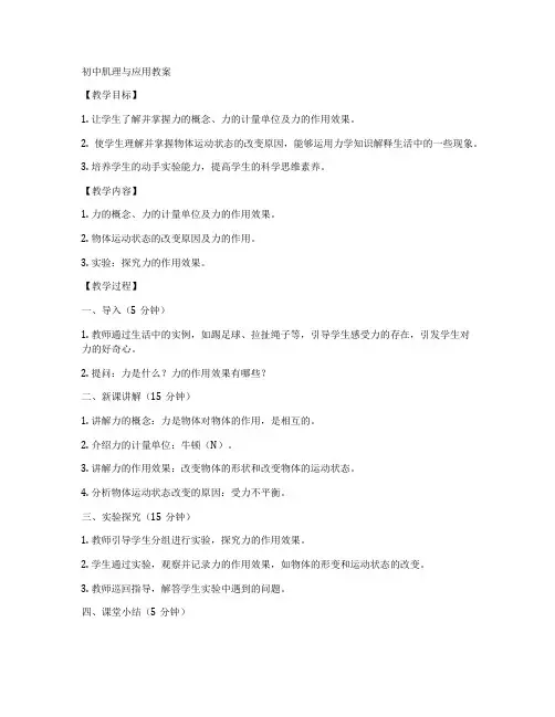 初中肌理与应用教案