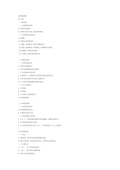 足球训练提纲