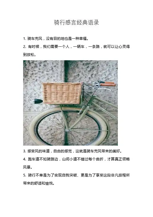骑行感言经典语录