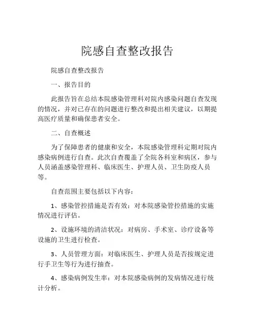 院感自查整改报告