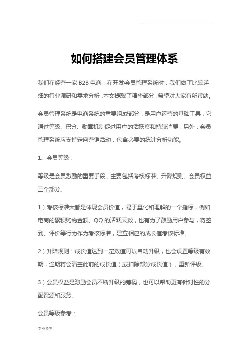 如何搭建会员管理体系