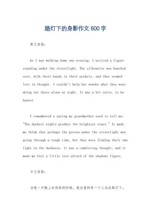 路灯下的身影作文600字