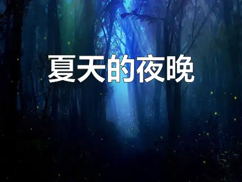 《夏天的夜晚》_优秀ppt课件下载