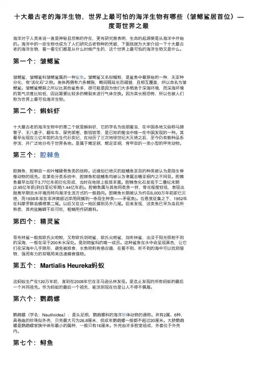 十大最古老的海洋生物，世界上最可怕的海洋生物有哪些（皱鳃鲨居首位）—度哥世界之最
