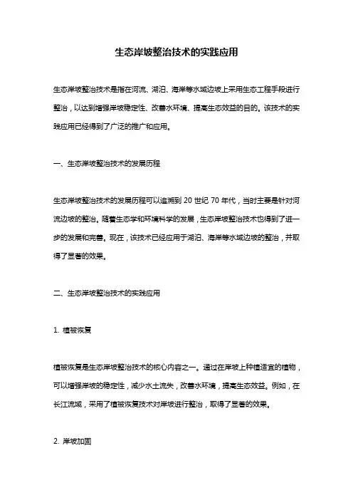 生态岸坡整治技术的实践应用