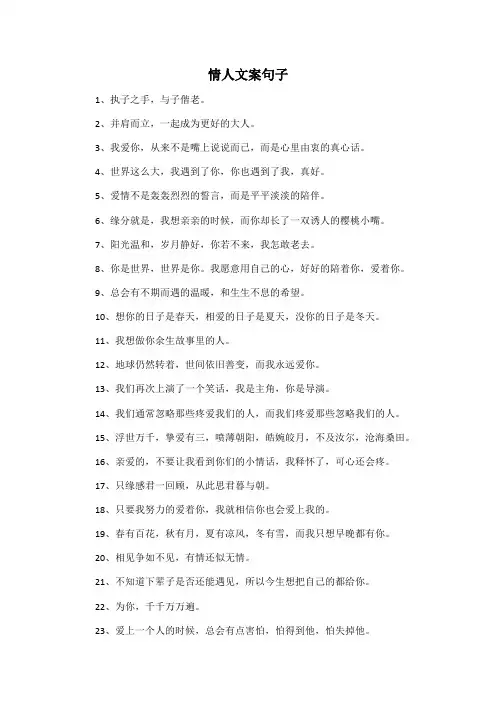 情人文案句子