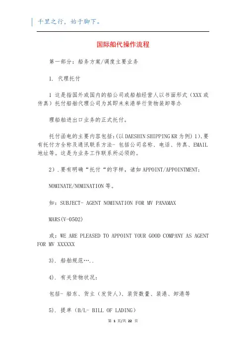 国际船代操作流程