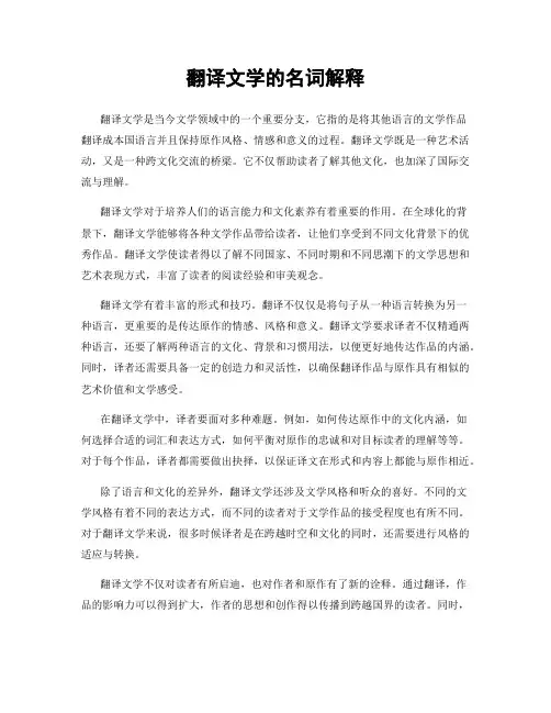 翻译文学的名词解释