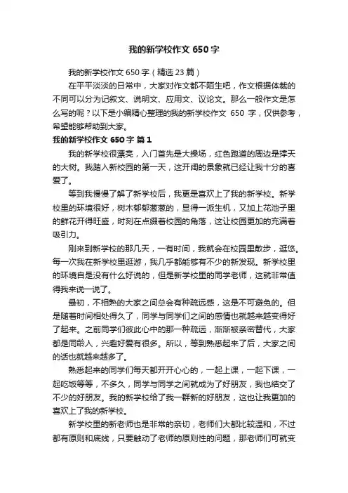我的新学校作文650字