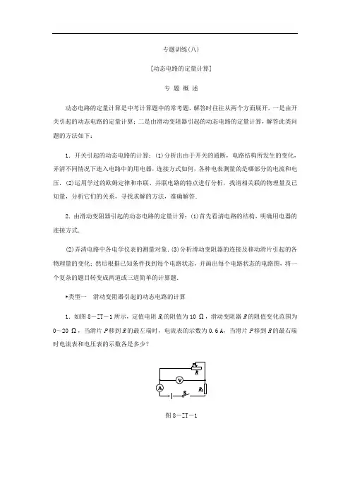 沪粤版九年级上册物理练习：专题训练(八)