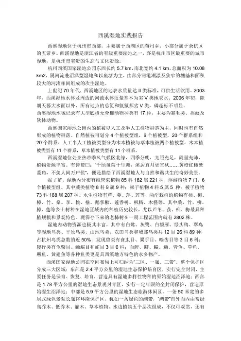 西溪湿地报告