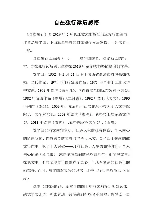 自在独行读后感悟
