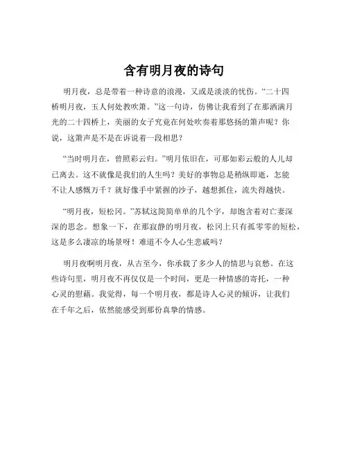 含有明月夜的诗句