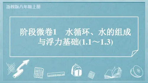 2024年浙教版八年级上册科学阶段微卷1水循环、水的组成与浮力基础(1.1～1.3)