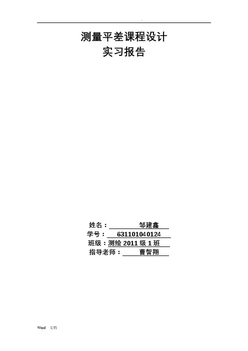 测量平差技术报告