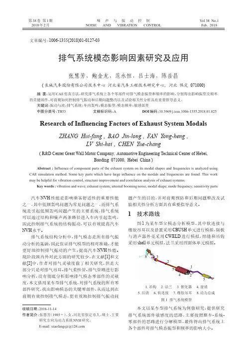 排气系统模态影响因素研究及应用