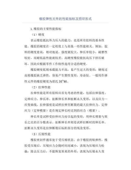 橡胶弹性元件的性能指标及损坏形式
