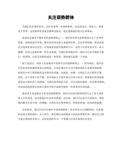 关注弱势群体