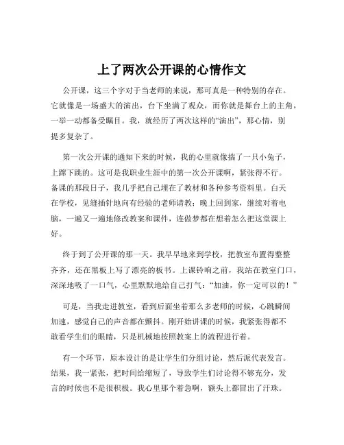 上了两次公开课的心情作文