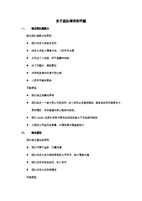 关于团队建设的问题