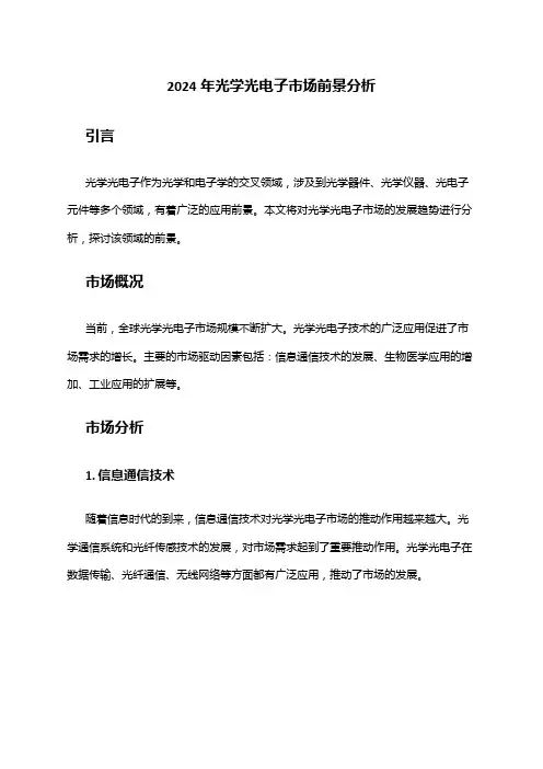 2024年光学光电子市场前景分析