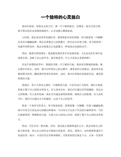 一个独特的心灵独白