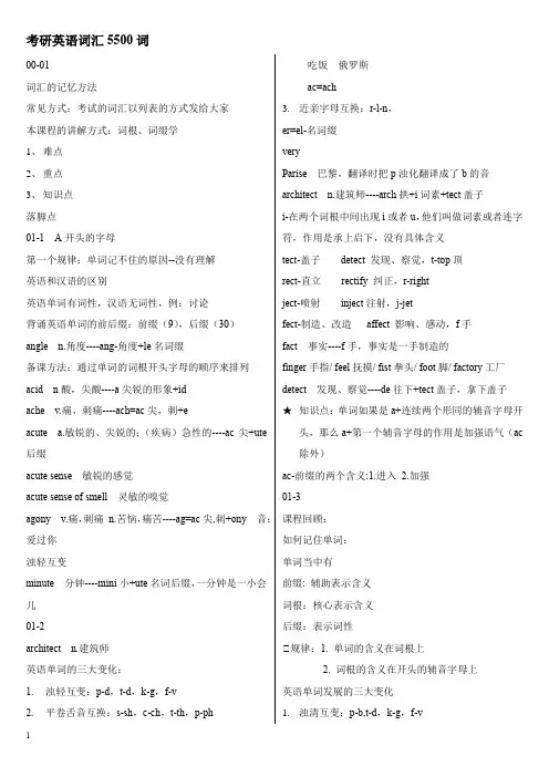 考研英语词汇5500词