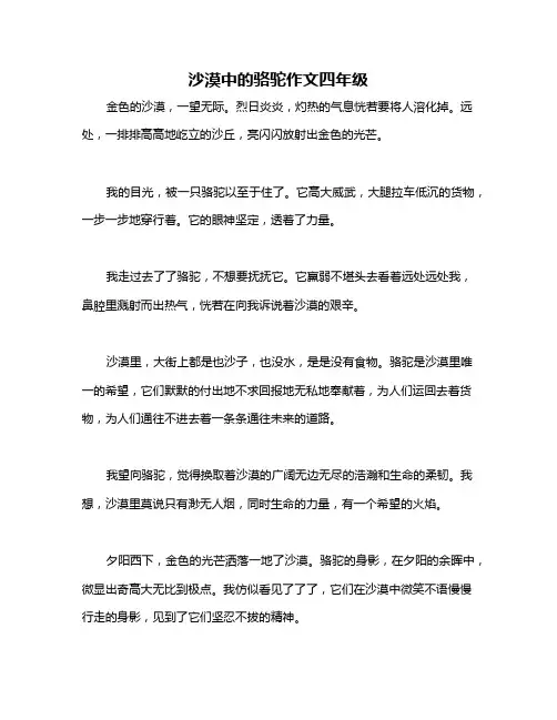 沙漠中的骆驼作文四年级