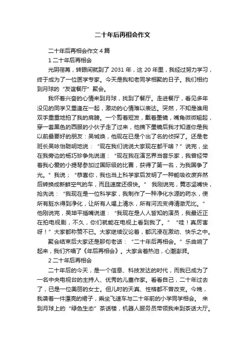 二十年后再相会作文