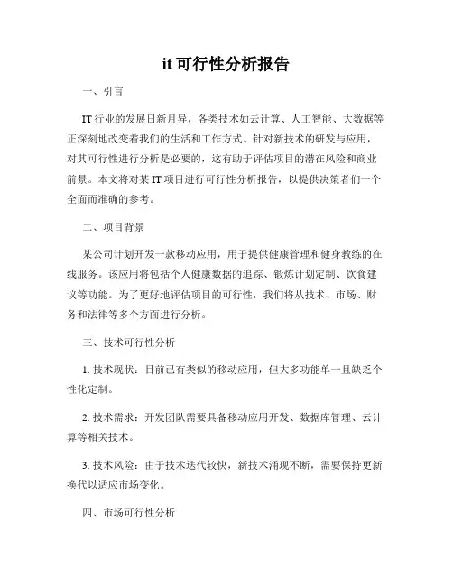 it可行性分析报告