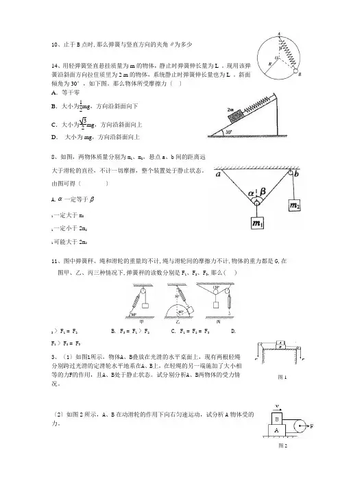 物理受力分析习题经典例题