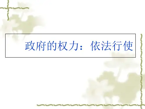 政府的权力：依法行使ppt课件正式版