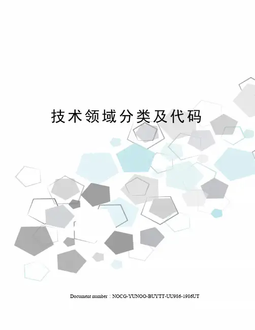 技术领域分类及代码
