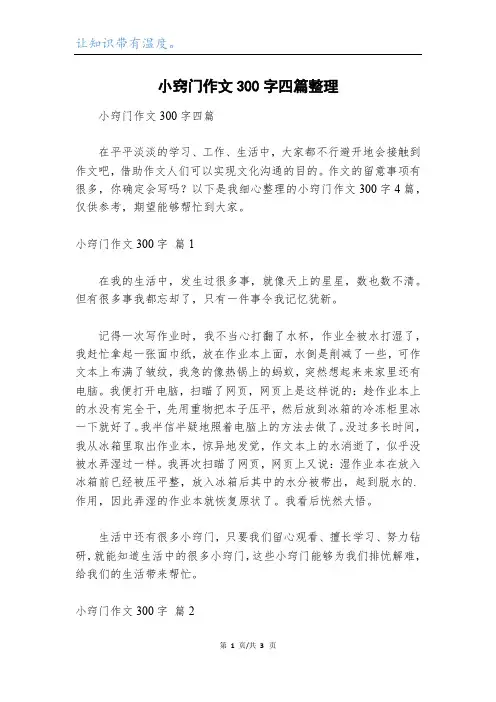 小窍门作文300字四篇整理_3