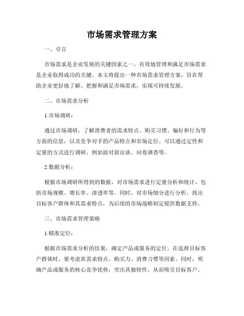 市场需求管理方案