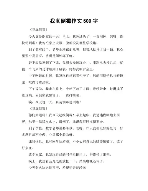 我真倒霉作文500字