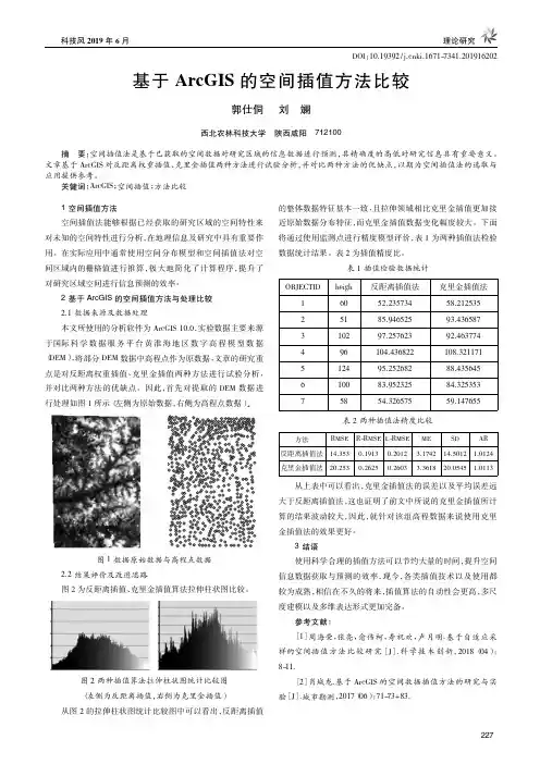 基于ArcGIS的空间插值方法比较