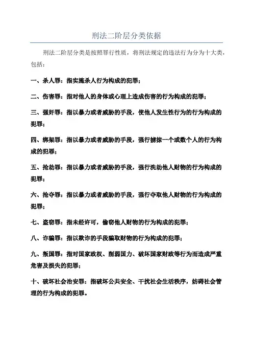 刑法二阶层分类依据