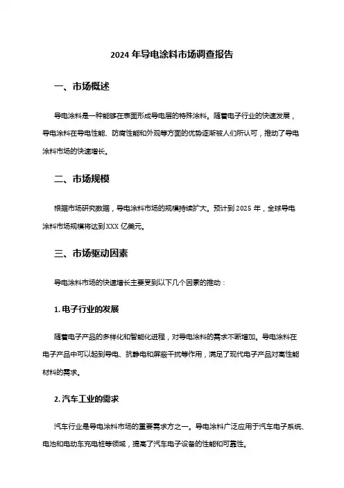 2024年导电涂料市场调查报告