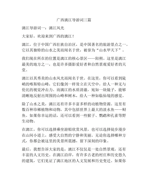 广西漓江导游词三篇
