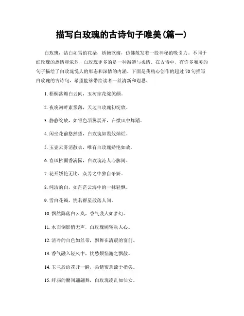 描写白玫瑰的古诗句子唯美(精选两篇)