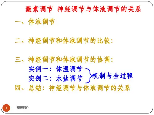 激素调节神经调节与体液调节的关系